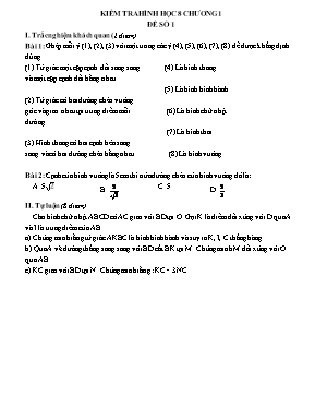 Kiểm tra Hình học 8 - Chương 1